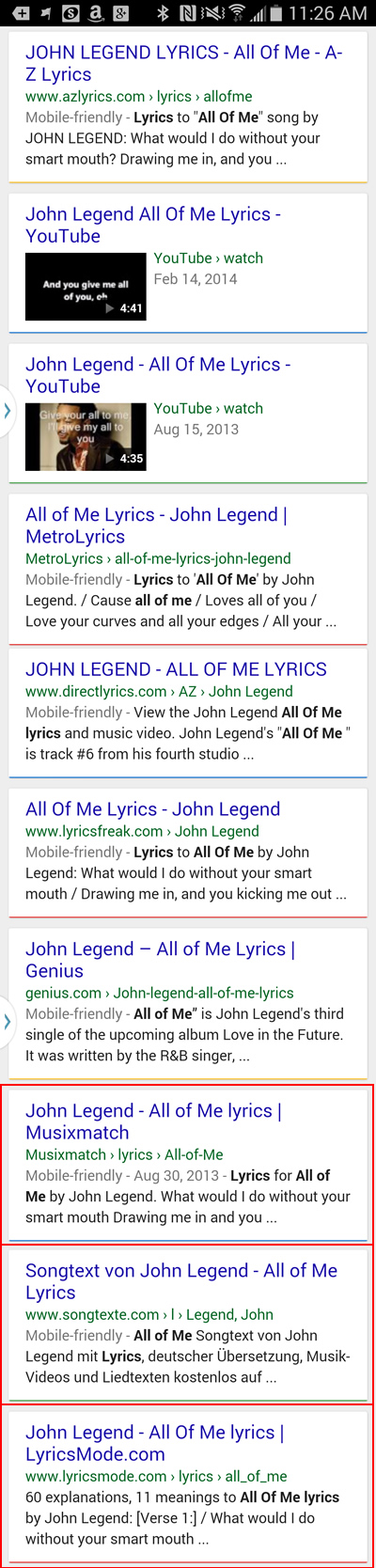 Mobile Friendly Algorithm All Of Me Smartphone SERPs