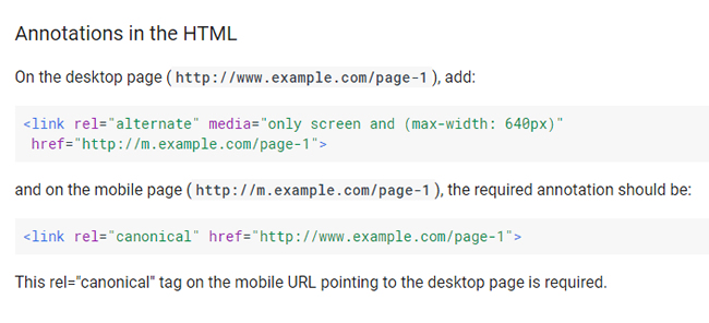 Bidirectional annotations when using separate mobile urls. 