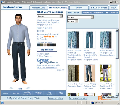 The Interface for My Virtual Model's Dressing Room Application