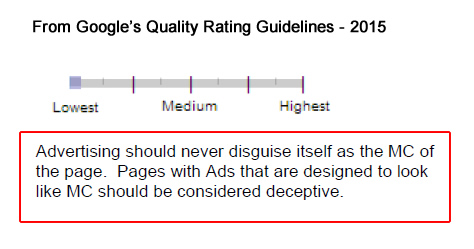 Ad Deception and Google's Quality Rating Guidelines