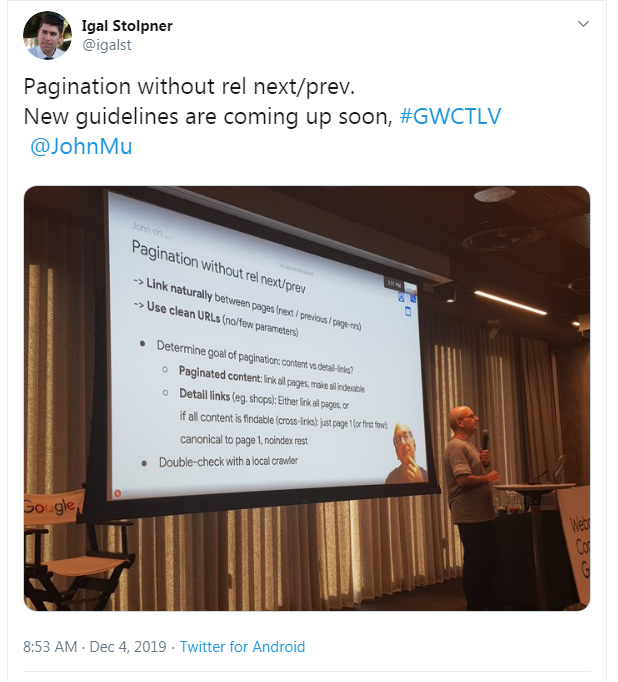 Google's John Mueller provides guidance about setting up pagination.