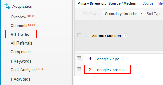 Accessing Google Organic Traffic in Google Analytics