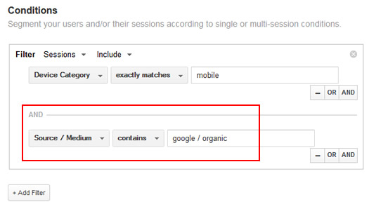 Creating a Segment by Adding Conditions