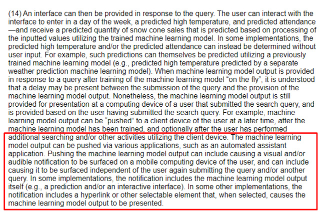 Push notifications from a instrumentality   learning exemplary  aft  it generates a prediction