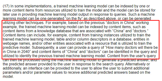 Machine learning models utilizing parameters from a query to assistance   make  a prediction