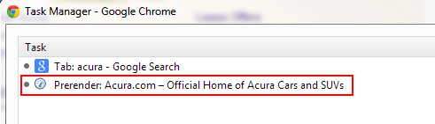 Using Chrome Task Manager to Check Pre-render