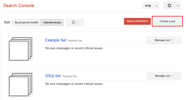 Create a property set in GSC.