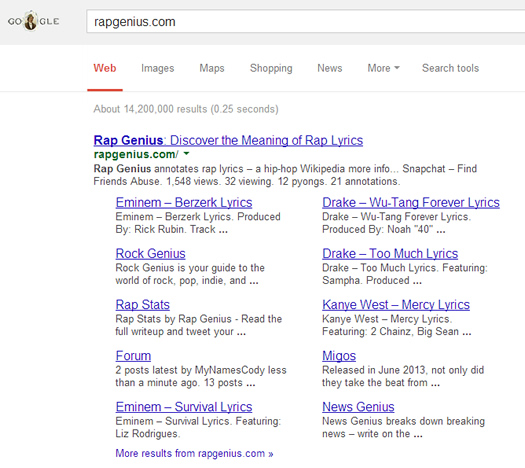 Rap Genius Branded Keywords