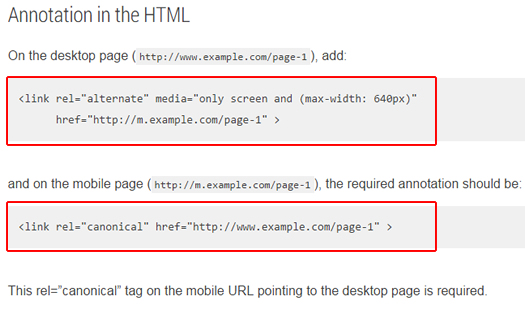 Not Using Rel Canonical With Mobile URLs