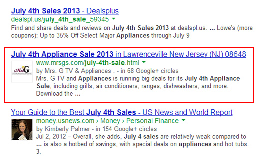 Publisher Markup in the Search Results