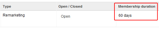 Membershiup Duration in AdWords Remarketing