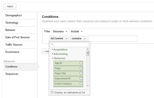 Using Conditions to Create Remarketing Lists in Google Analytics