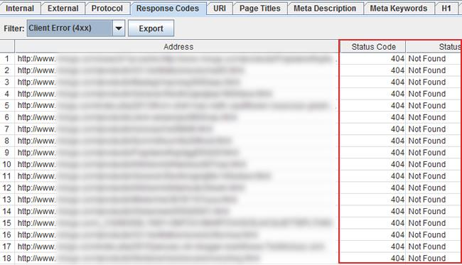 Screaming Frog Crawl Response Codes