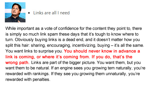 Duane Forrester Quote About Linkbuilding