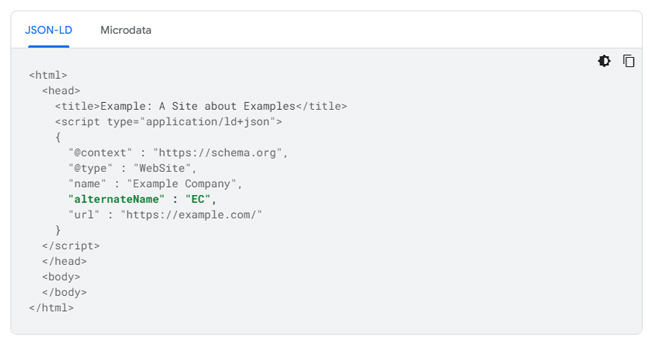 WebSite structured data for site names in Google Search