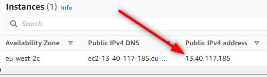 Changing IP address after stopping and restarting an AWS server