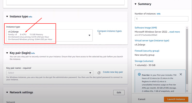 Selecting the number of vCPUs when setting up Sitebulb Server on AWS