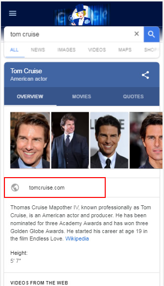 Tom Cruise on mobile devices.