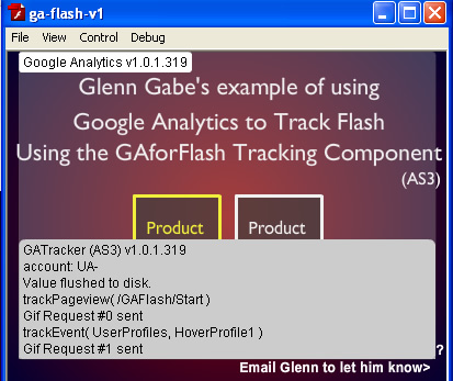 Visual debugging with the gaforflash component