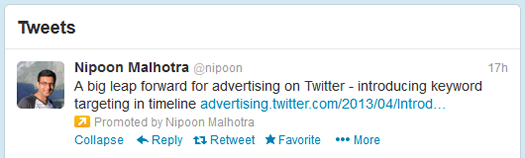 Example of Promoted Tweet