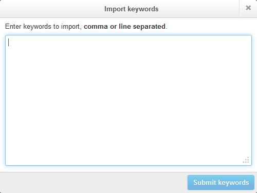 Importing keywords in Twitter Ads