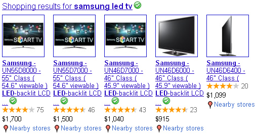 Example of Universal Search Result (Shopping)