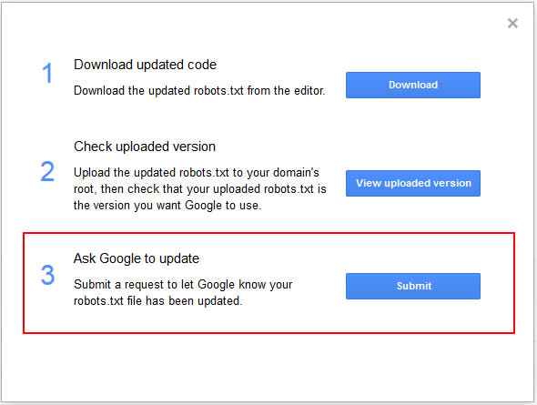 Submitting a new robots.txt file to GSC