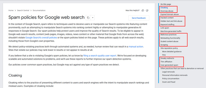 Google's spam policies.